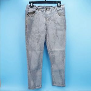 DG2 Diane Gilman Womens Paint Splatter Stretch Mid Rise Pants Size 10P 28 X 26